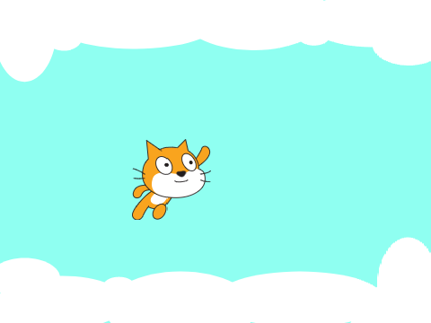scratch cat chilling in the sky
