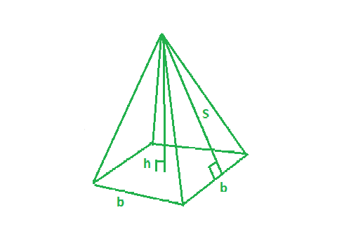 Find the volume of a square-based pyramid