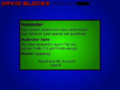 Warning Screen