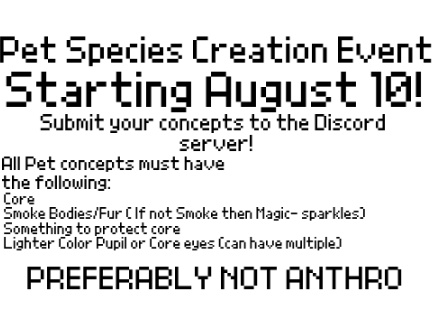 Pet/Animal Species Creation Event