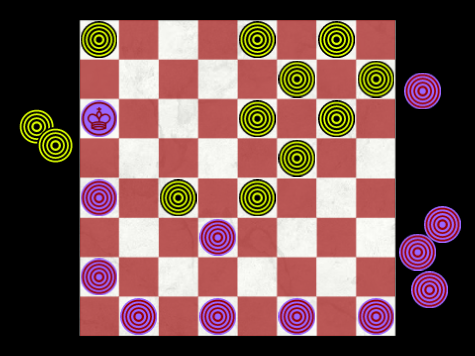 Checkers yellow vs purple
