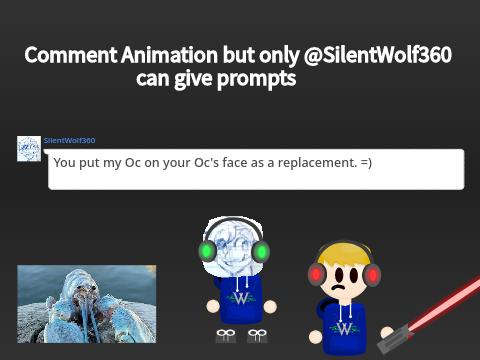 Comment Animation but only @SilentWolf360 can give prompts