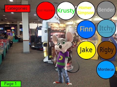 Beat up CHUCK E. CHEESE 2 new buttons