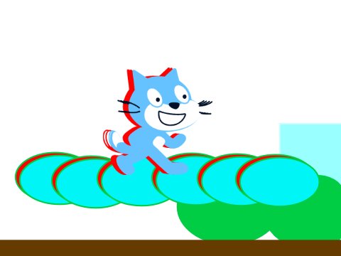 3D pour les lunettes rouge et bleu 