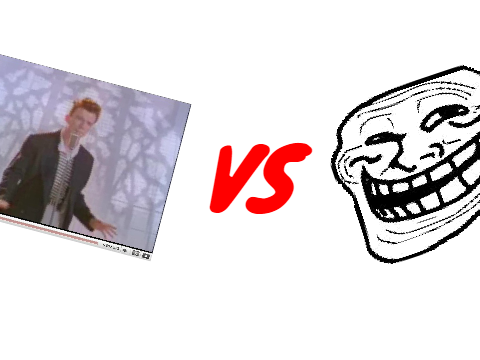 Rickroll vs Troll face