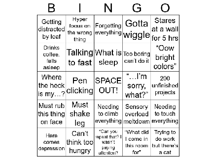 ADHD Bingo 
