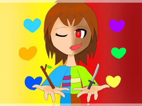 【イラスト】Frisk&Chara/フリスク&キャラ