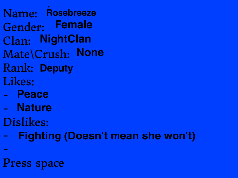 RainClan RPG Sign-Up Sheet remix