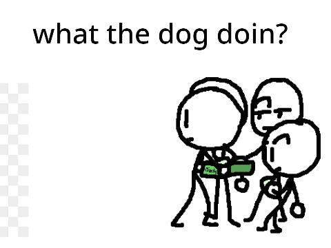 what the dog doin?