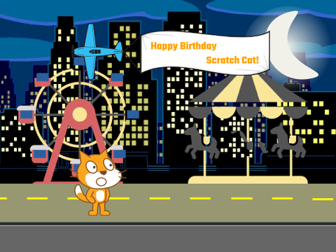 Happy Birthday Scratch! Scratch Cat Parallax #animation #art #stories