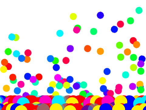 Bunch of balls flying around