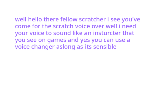 voice over needed