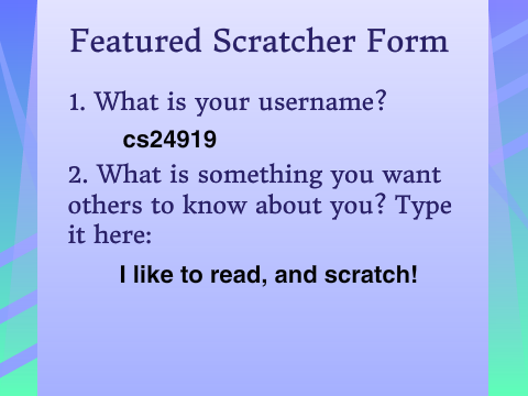Featured Scratcher Form remix