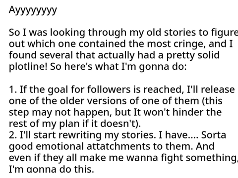 Old stories that I will someday Revamp- List