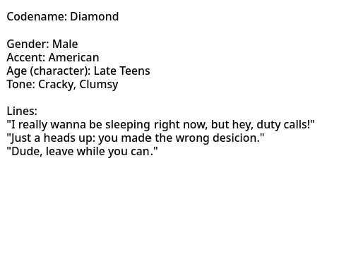 Audition for Diamond