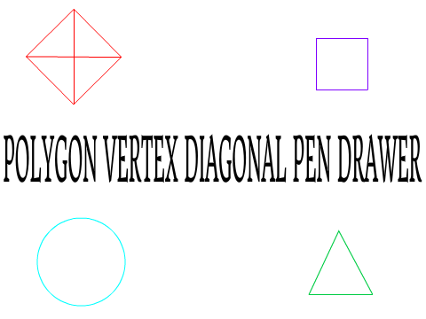Polygon Vertex Diagonal Pen Drawer