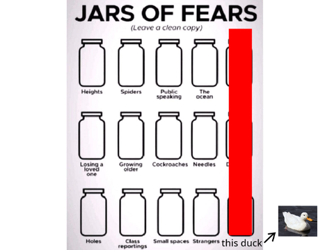 My fears. (Not including women.)