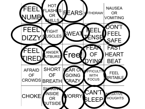 Anxiety Bingo… (Bingo-)