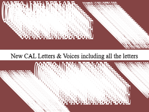 New CAL Letters & Voices including all the letters