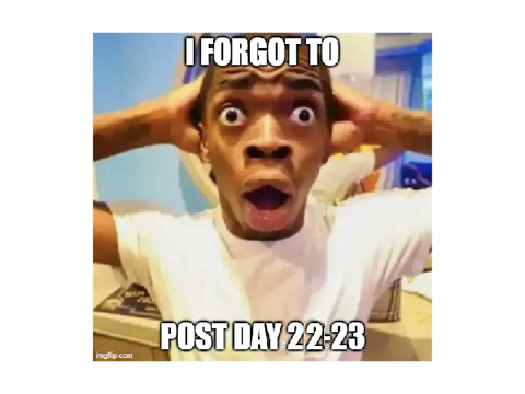 I FORGOT TO POST DAY 22-23