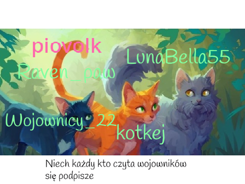 Niech każdy kto czyta wojowników się podpisze  remix remix