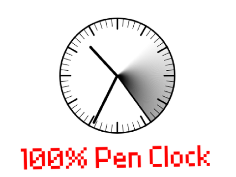 Clock with 100% pen on the screen!