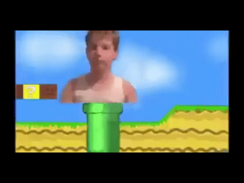kid goes down mario pipe
