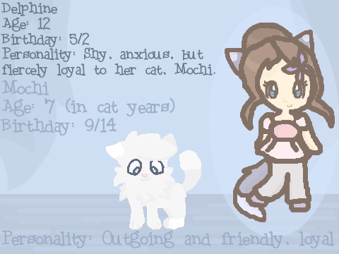 New OCs-Delphine & Mochi