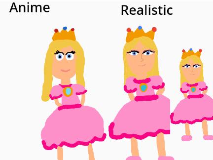 Princess peach in 2 styles