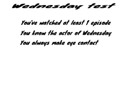 Wednesday test