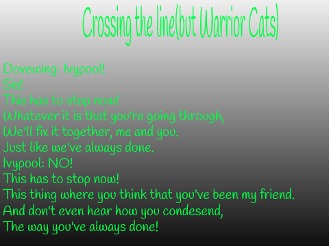 Making songs fit Warrior Cats part 2