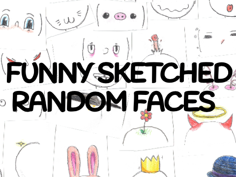 funny sketched random faces - #art - hand draw