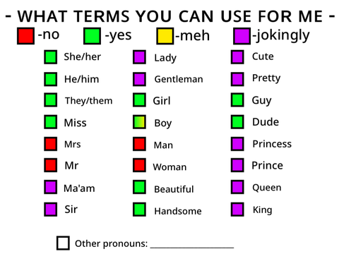 What terms you can use for me