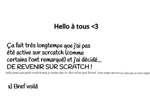 JE REVIENS SUR SCRATCH