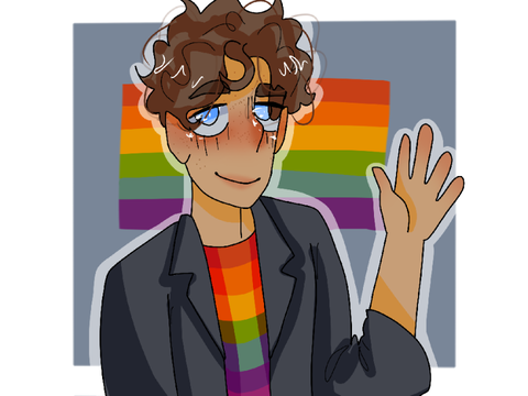 #1 Gay [pride flags as people]