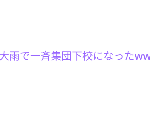 大雨で一斉集団下校になったww