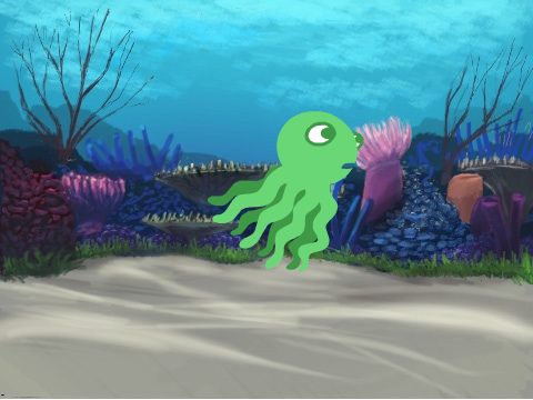 Swimming octopus