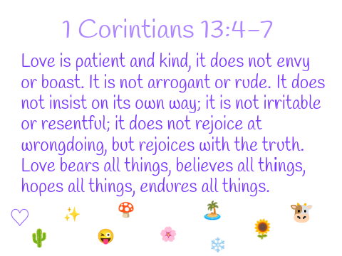 1 Corinthians 13:4-7