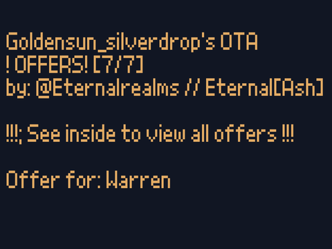 @Goldensun_silverdrop 's OTA OFFERS! [7/7]