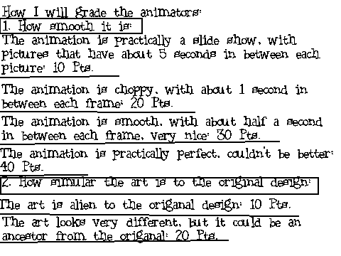 How I will grade animators: Paws remix