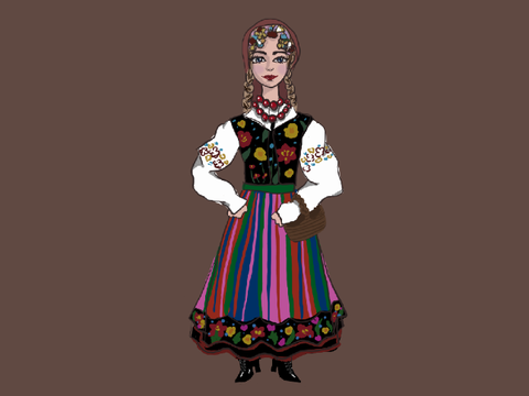 Polish girl in traditional costume / Polska dziewczyna w tradycyjnym stroju
