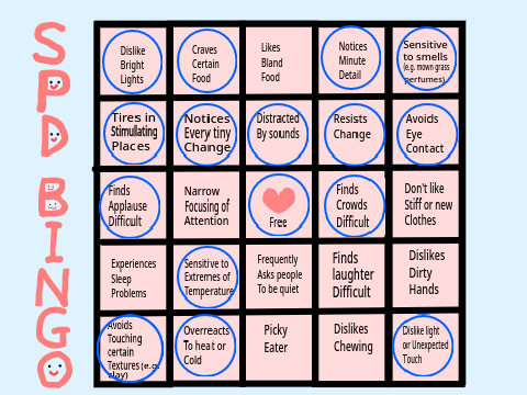 spd (sensory processing disorder) bingo