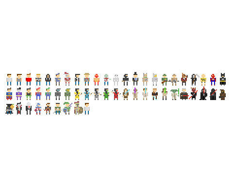 50+ Pixel Art Characters