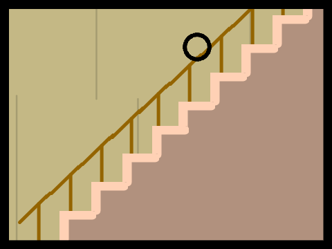 A Ball infinitely falling down stairs
