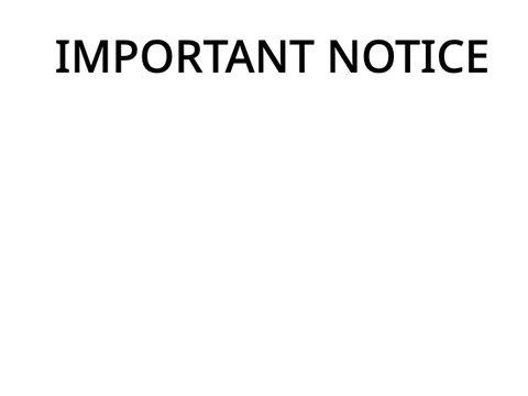IMPORTANT FOLLOWER NOTICE