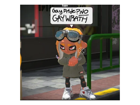 Splatoon pride, but they're fed up with homophobes