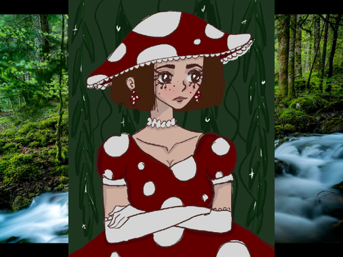 Mushroom Girl re-draw!!
