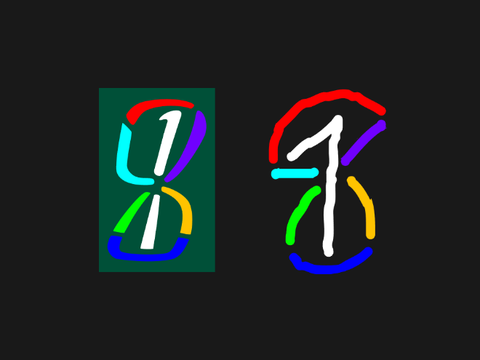 My version of the 9 8 and 7 segmented displays
