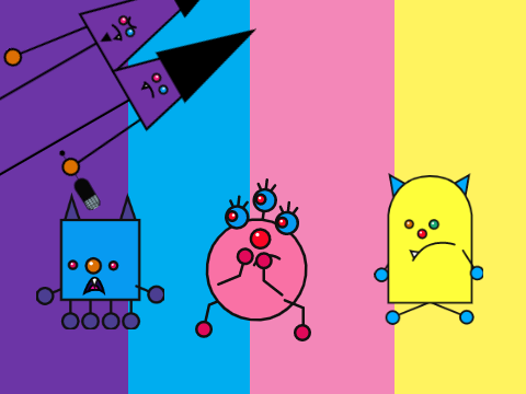 Happy monster band just a bit but accurate vectors