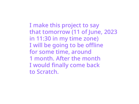 I will be offline for some time.